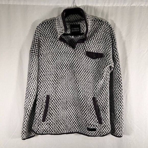Simply Southern Sweater Women's Medium White Breathable 1/4 Snap Long Sleeve - Picture 1 of 8